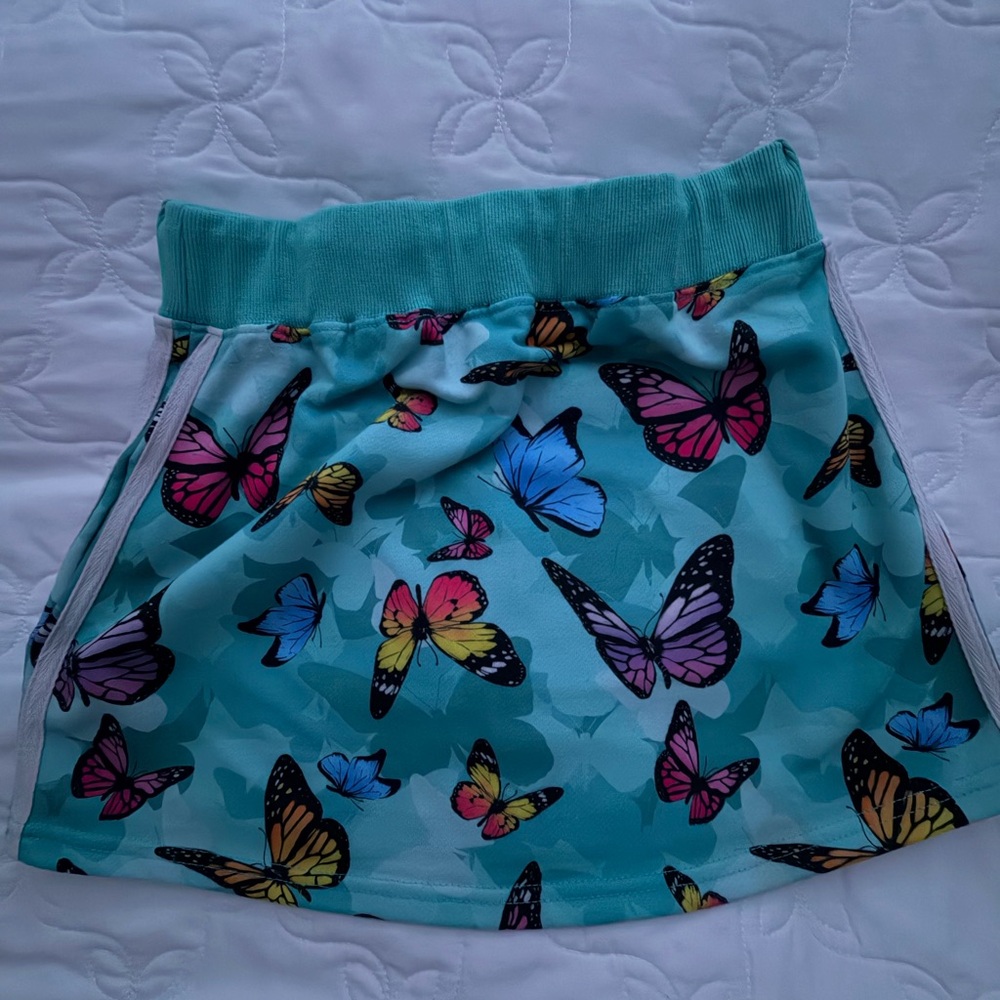 Turquoise skirt with Butterfly Design